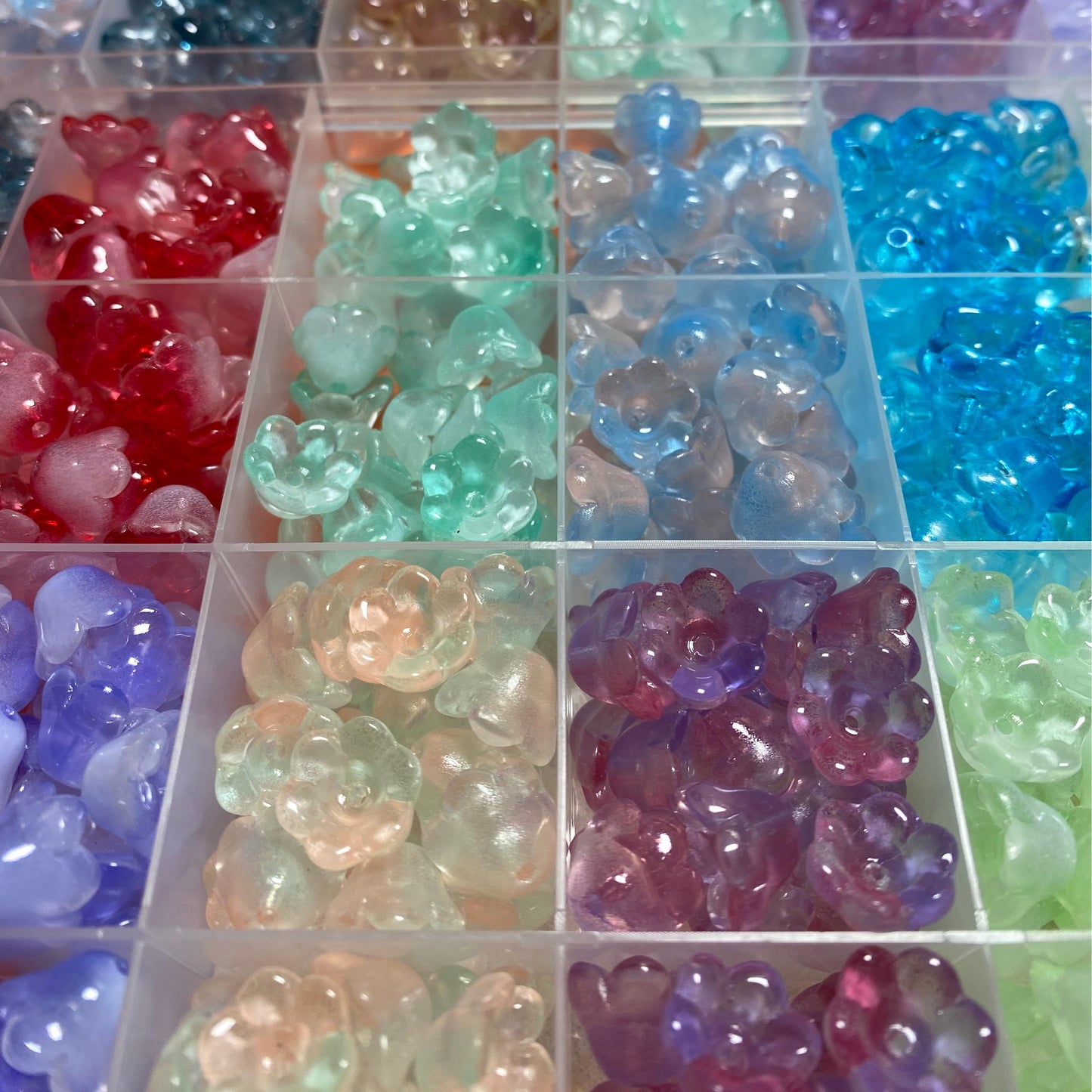 new!flower glass beads set--bubu diy shop
