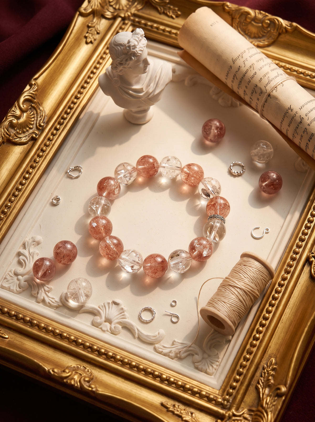 Colored Glaze and Crystal Bracelet