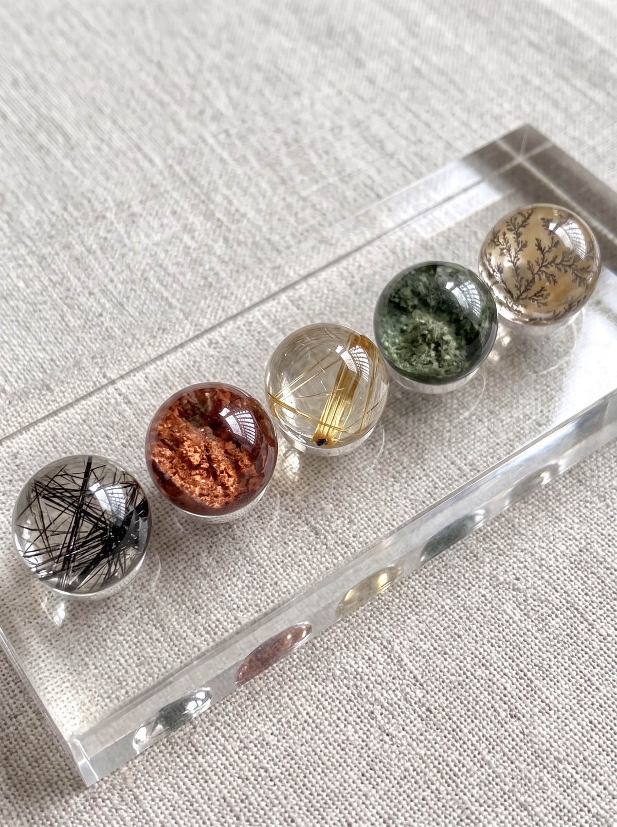 Colored Glaze and Crystal Bracelet