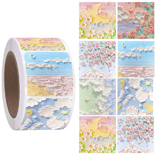 Oil painting style stickers--bubu diy shop