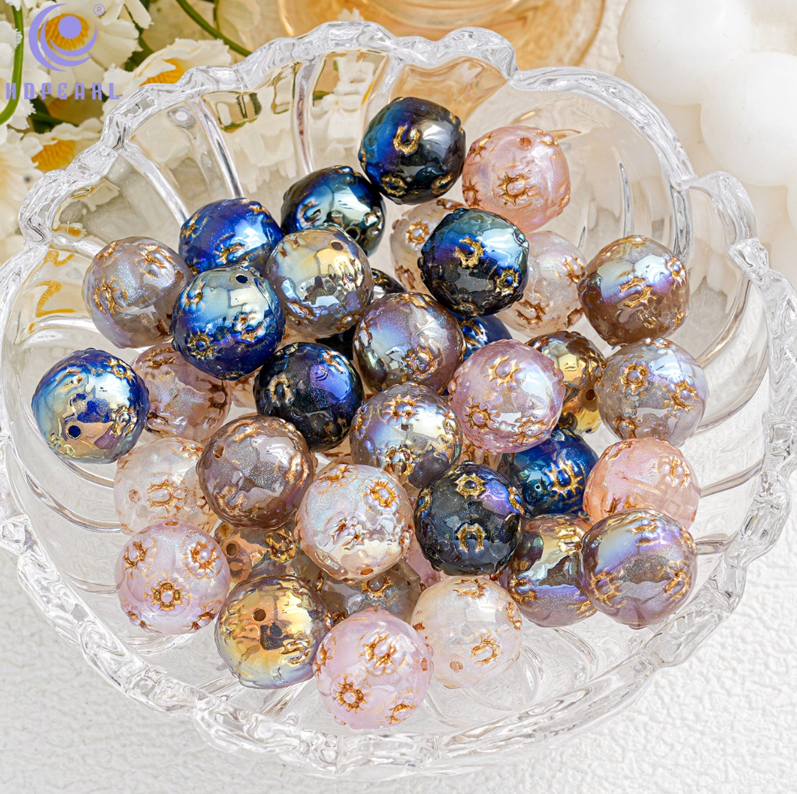 Gold leaf beads--Cathy shop