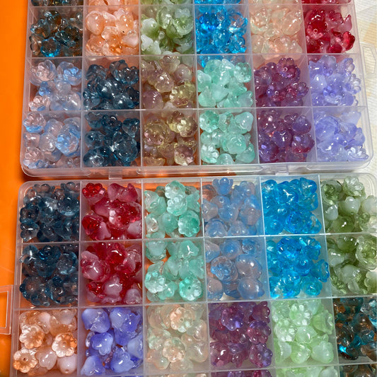 new！flower glass beads set--bubu diy shop