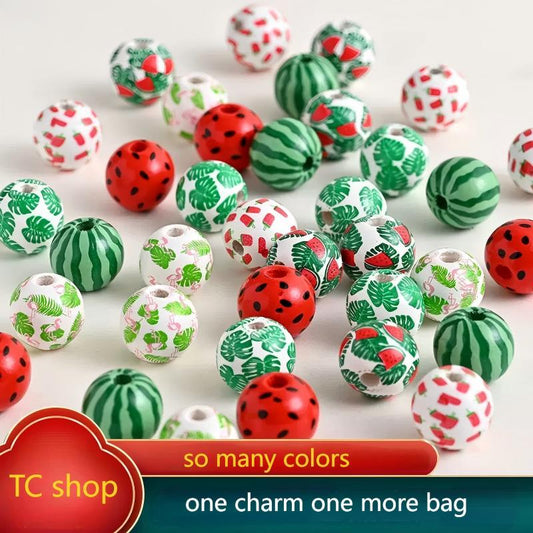 NEW!! colorful wooden beads--pop diy shop