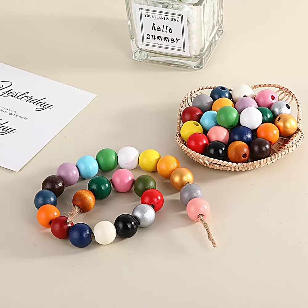 NEW!! colorful wooden beads--pop diy shop