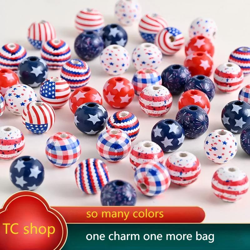 NEW!! colorful wooden beads--pop diy shop