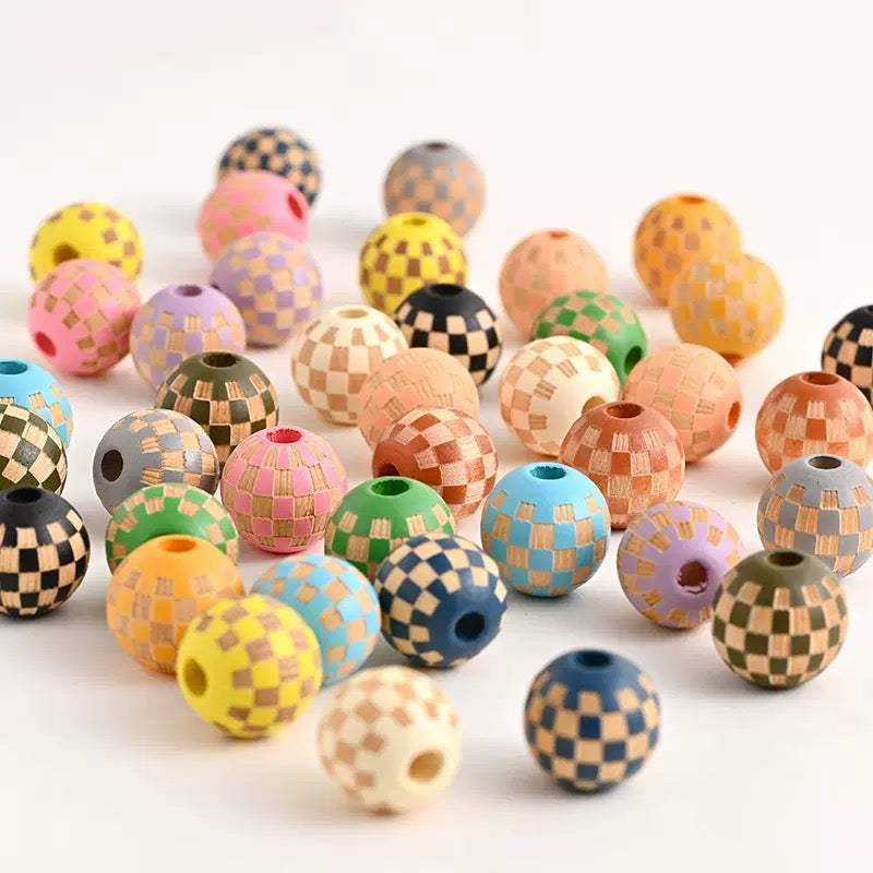 NEW!! colorful wooden beads--pop diy shop