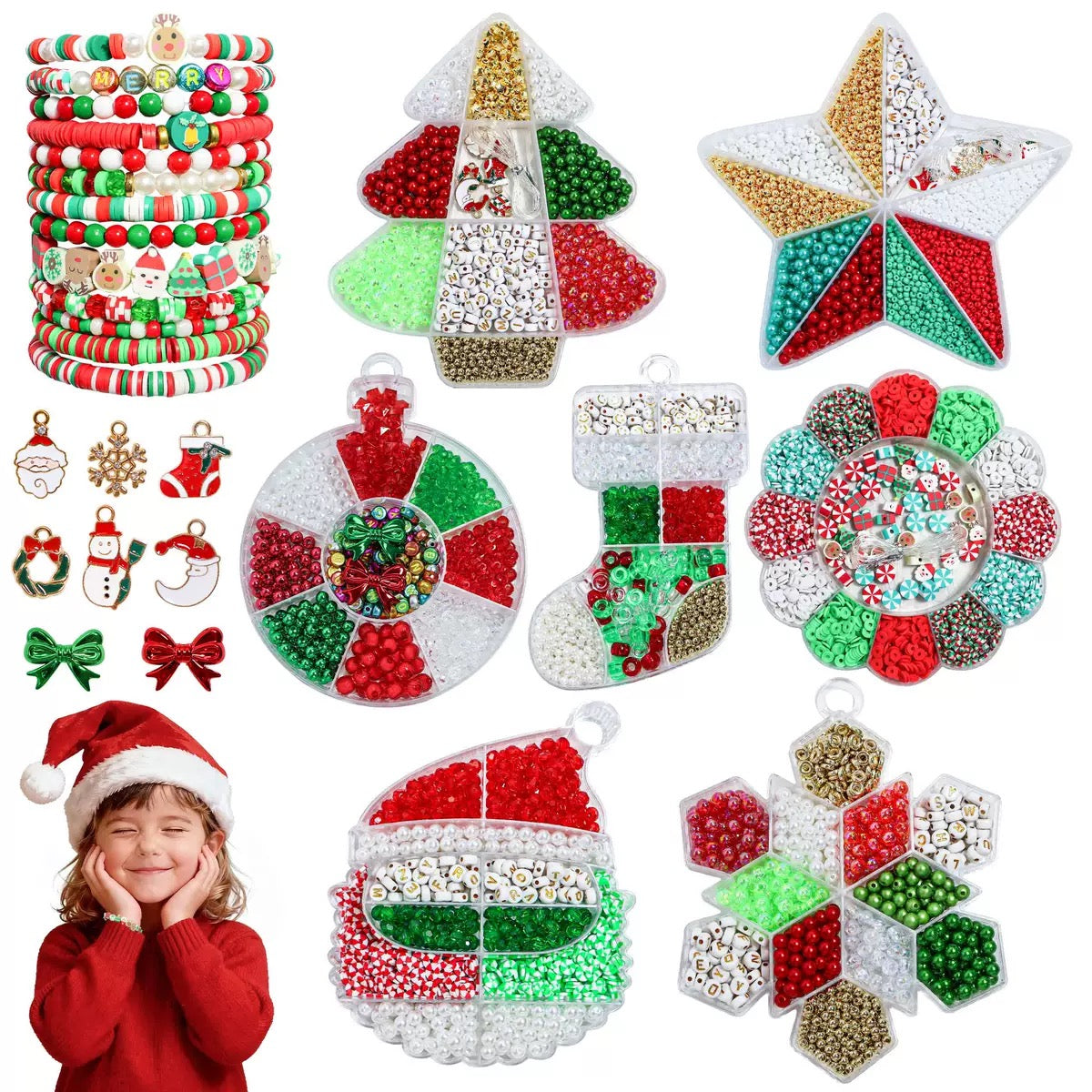 New! Merry Christmas beads set--pop diy shop