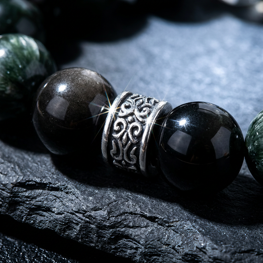 Colored Glaze and Crystal Bracelet