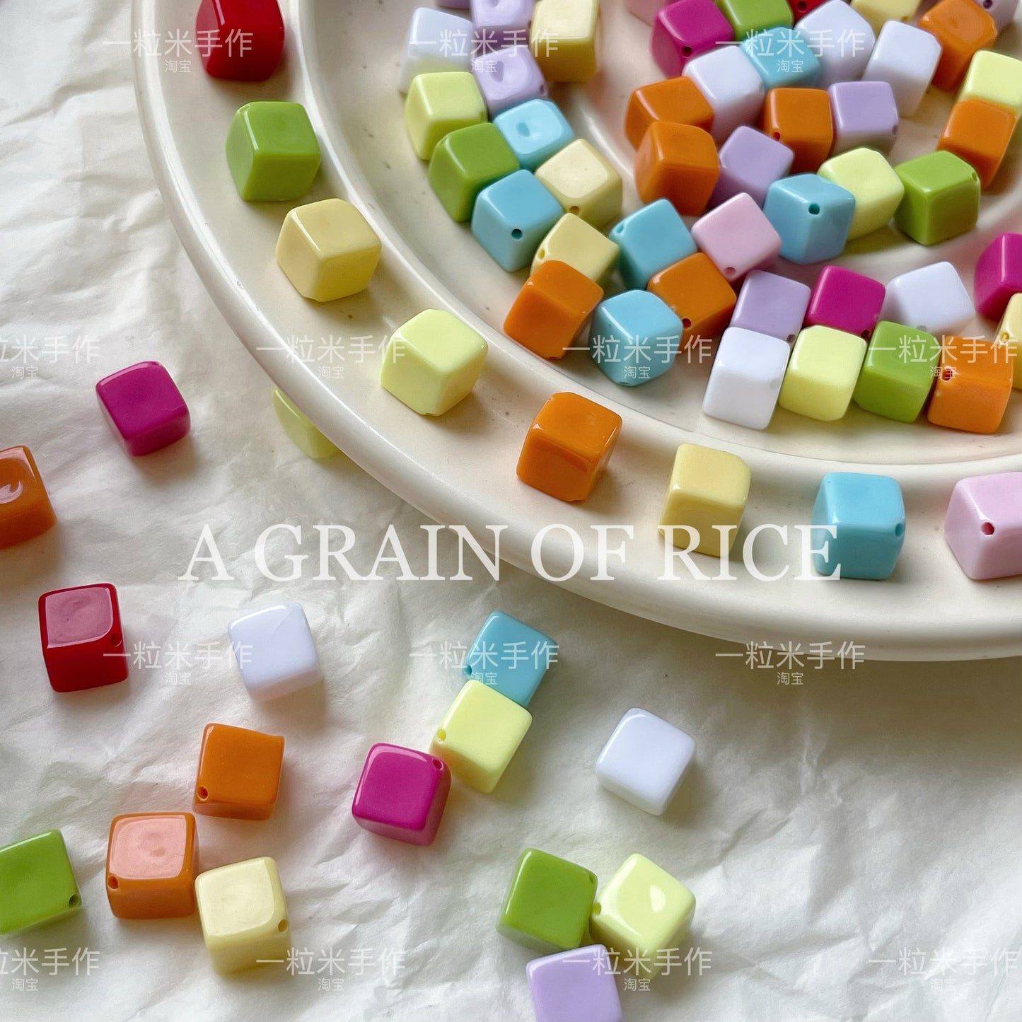 Macaron color acrylic beads--Cathy shop